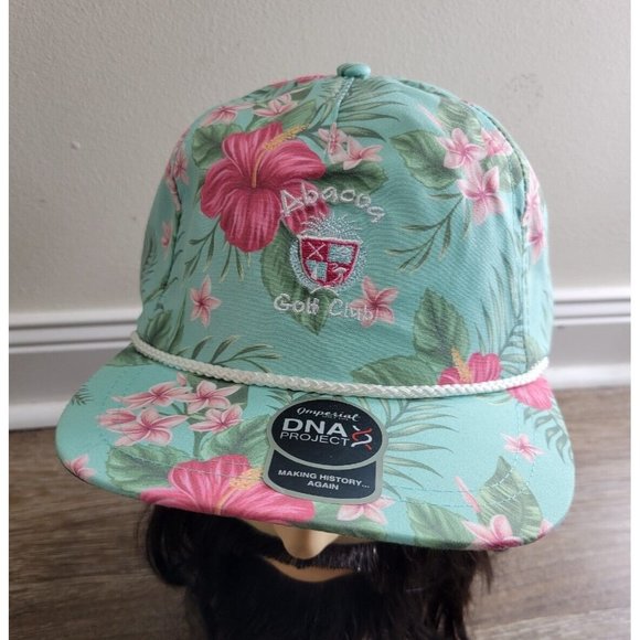 NEW Imperial Women's OS Adjustable Blue Floral Embroidered Abacoa Golf Club Cap - Picture 1 of 9